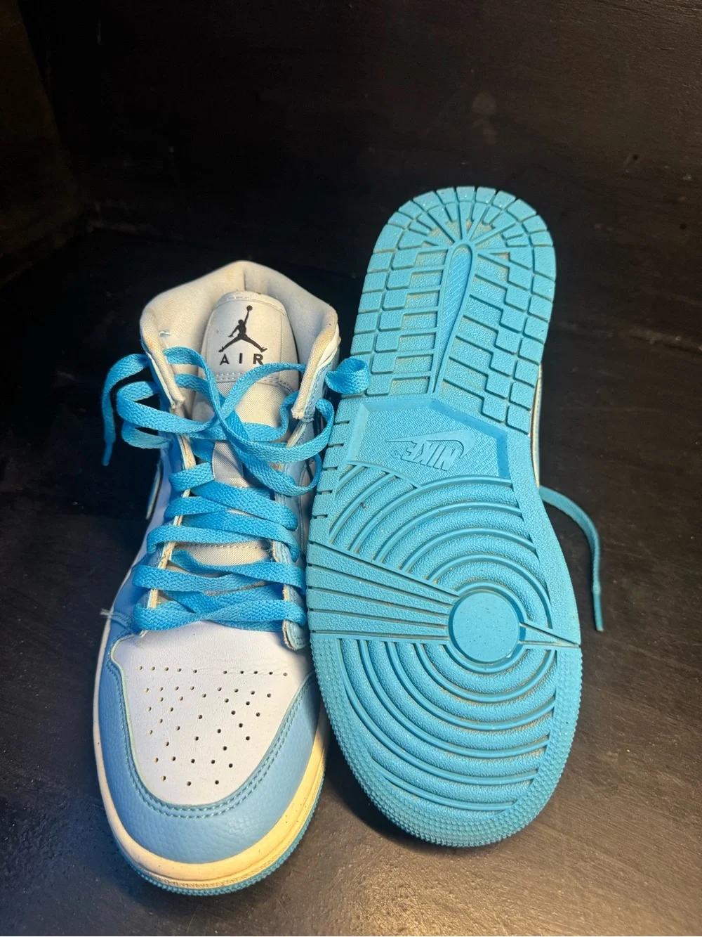 Jordan Mid-Top Sneakers in Light Blue and White